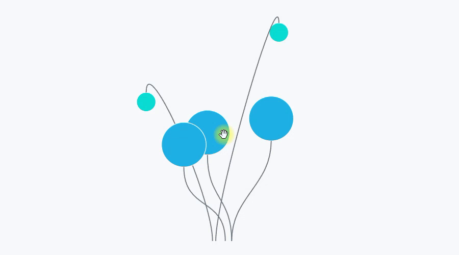 Pic 1. Blazor Webassembly connecting lines in SVG. Connecting lines automatically change when you change the position of objects.