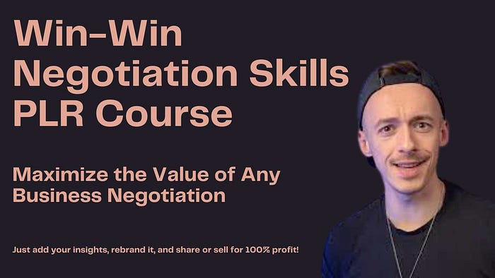 The Win-Win Negotiation Skills PLR course is designed to enhance your business negotiation skills, offering comprehensive negotiation techniques and negotiation training that are essential for achieving effective negotiation strategies. Whether you’re looking to master effective negotiation in various business scenarios or seeking to provide a business negotiation course for others, this PLR course serves as an invaluable resource. As a white label course, it allows you to rebrand and sell, addi