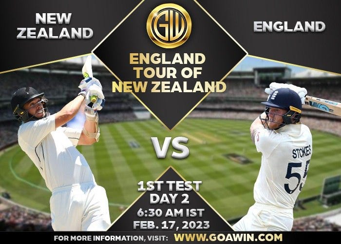England Tour Of New Zealand 2023 New Zealand VS England Goawin Sports and Casino Medium