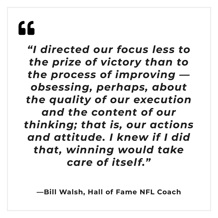 Bill Walsh quote from The Score Takes Care of Itself