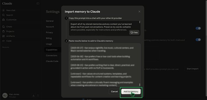 ChatGPT project with summary prompt