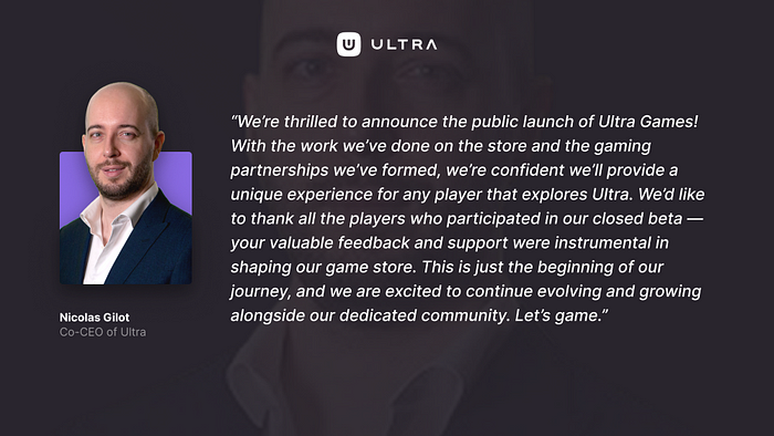 CEO of Ultra talks about the launch of Ultra Games