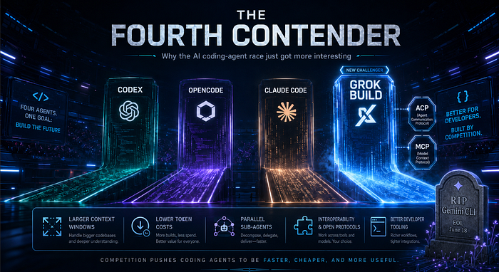 Grok Build: The Fourth Contender in the AI Coding Agent Race. Grok Build vs. Codex, OpenCode and Claude Code