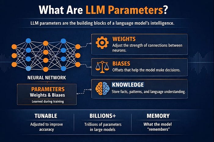 What Are LLM Parameters? A Simple Explanation of Weights, Biases, and Scale
