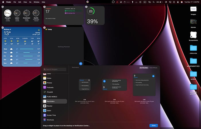 Authors desktop editing widgets