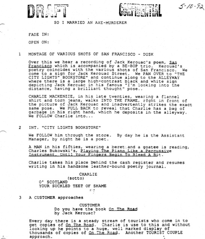 Page One “So I Married an Axe Murderer” (1993) Go Into The Story