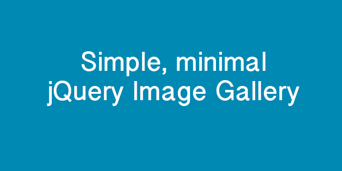 Simple jQuery Image Gallery. Minimal image gallery | by Vivek Arora ...