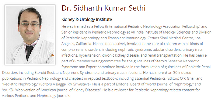 Child Kidney Specialist in India