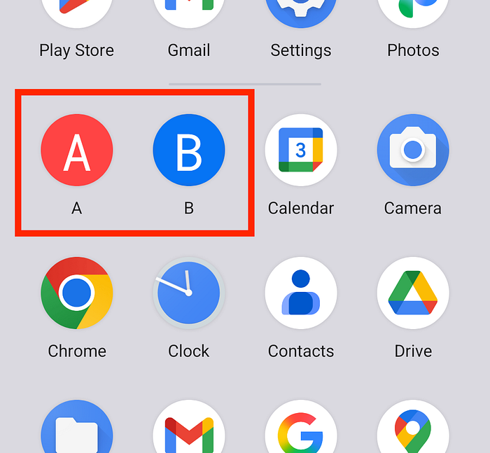 test app label and icons of each flavor