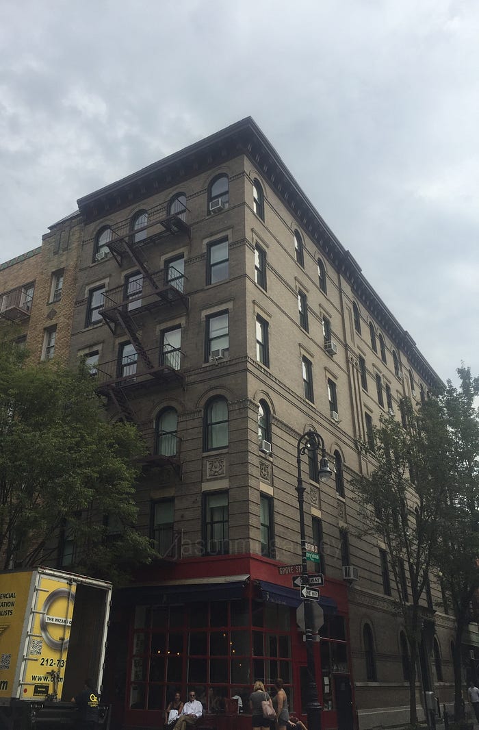 Friends apartment building exterior Manhattan