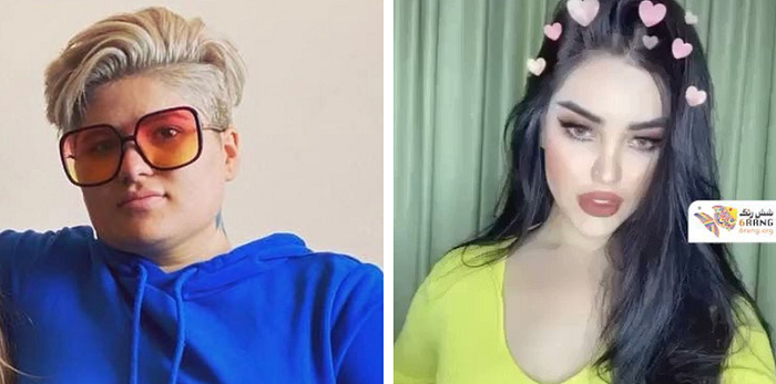 Iranian LGBTQ+ lesbians pose for photos, placed together