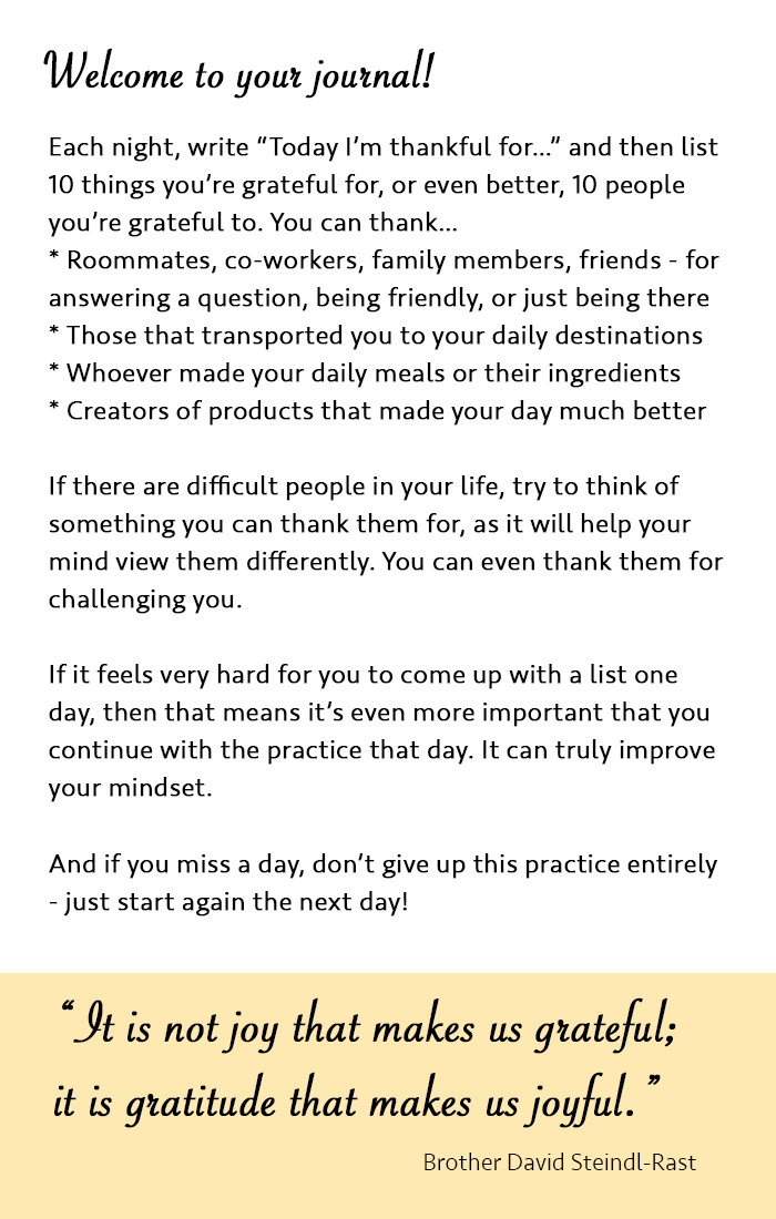 My Nightly Gratitude Practice. I have now been keeping up a