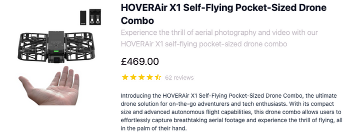 HOVERAir X1 self-flying camera