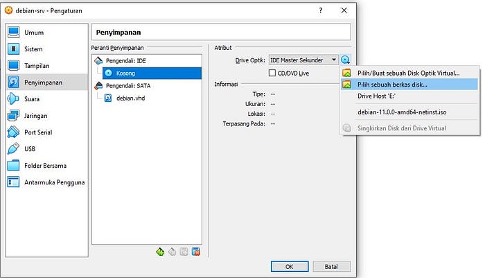 Pilih Image Instalasi Debian Netinst