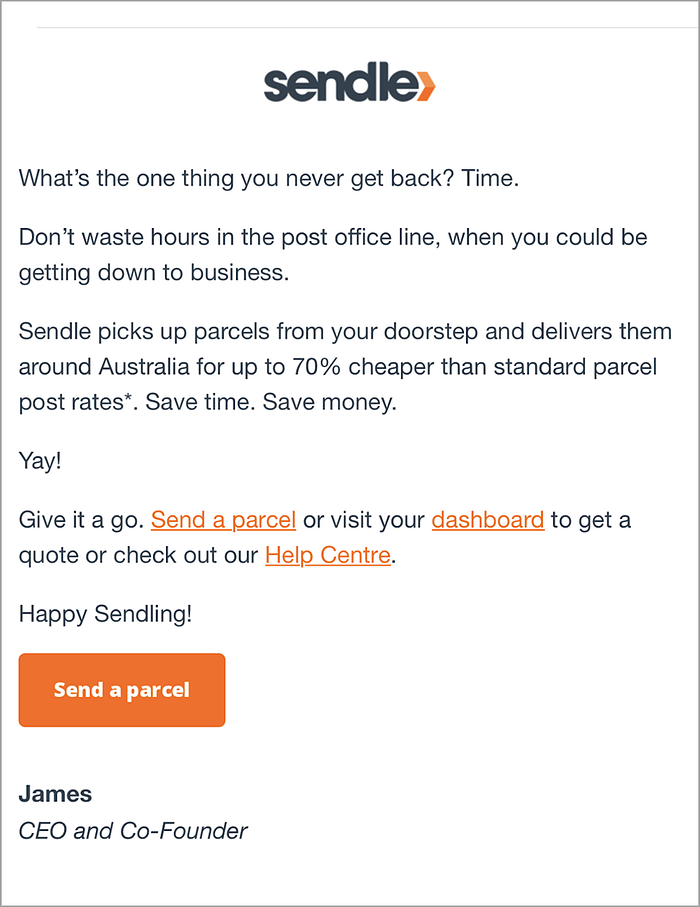 an example of an email copy that is concise