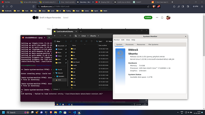 Seamlessly open linux apps and browse files of your ubuntu distro