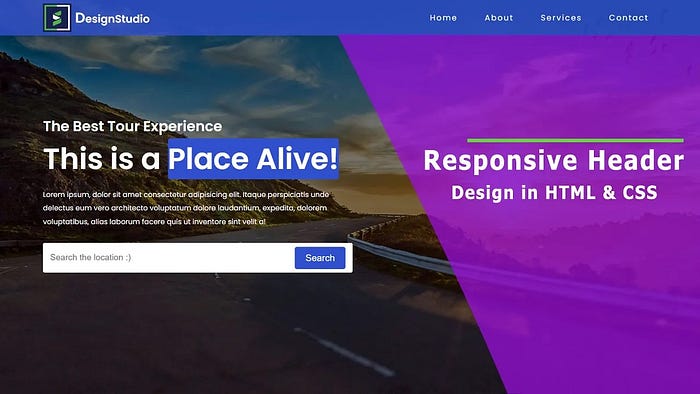 Responsive Header Design in HTML and CSS