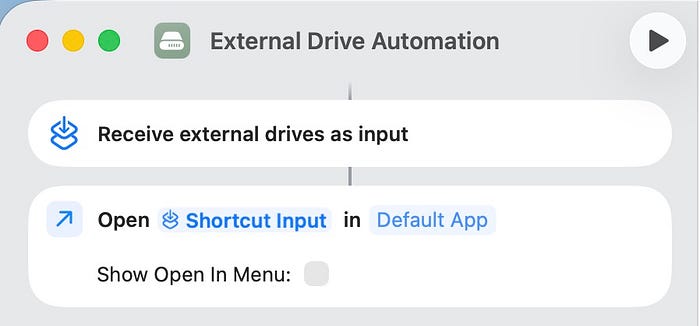 Shortcut that opens a drive folder when it’s connected