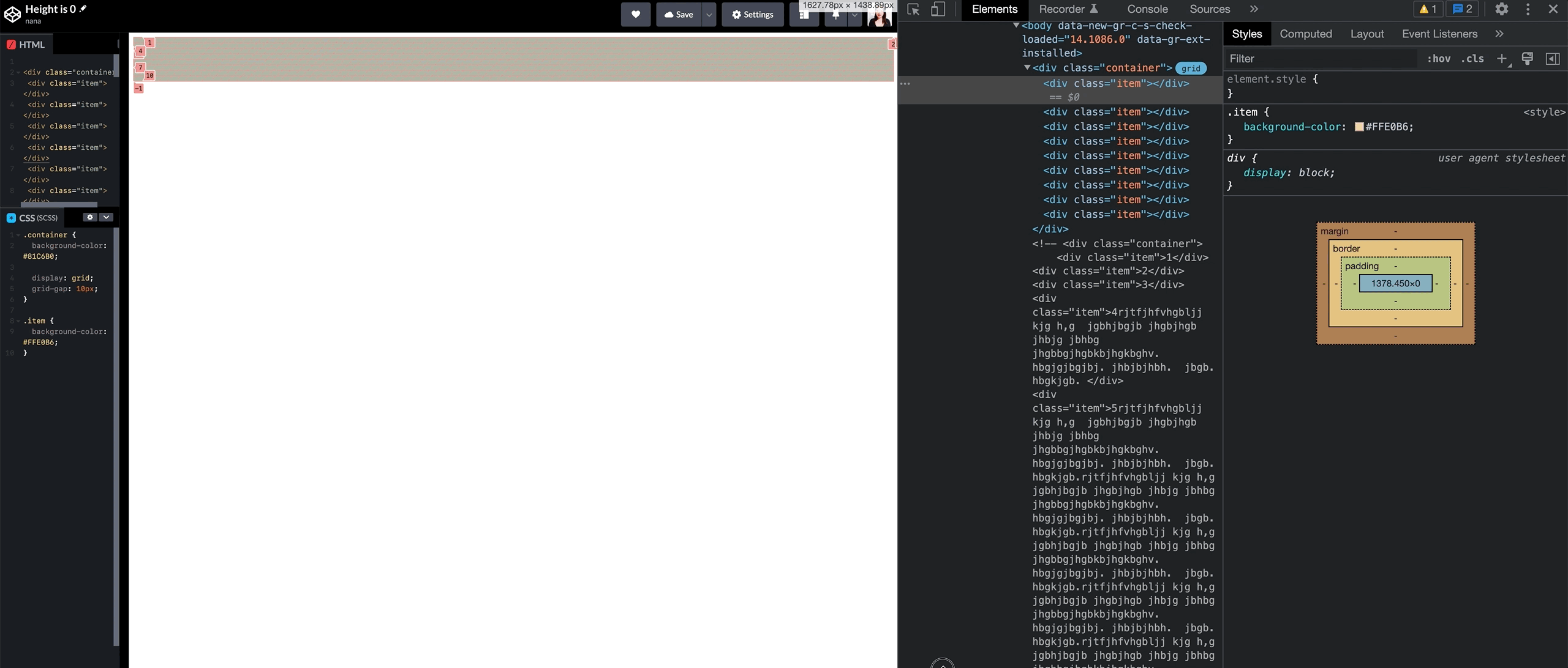 The browser can’t calculate row heights