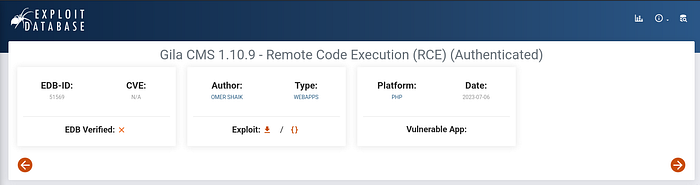 Image 10 — CMesS Tryhackme Walkthrough — Gila CMS Authenticated RCE