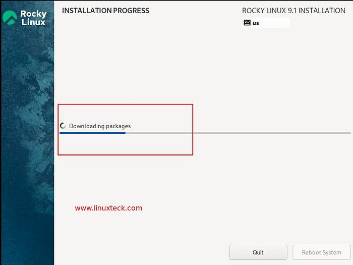 Rocky Linux 9-installation-process-started