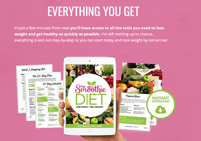 Smoothie diet info on eveything you get with this diet plan
