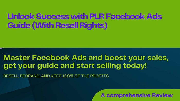 Unlock Success with PLR Facebook Ads Guide (With Resell Rights) Master Facebook Ads and boost your sales, get your guide and start selling today!