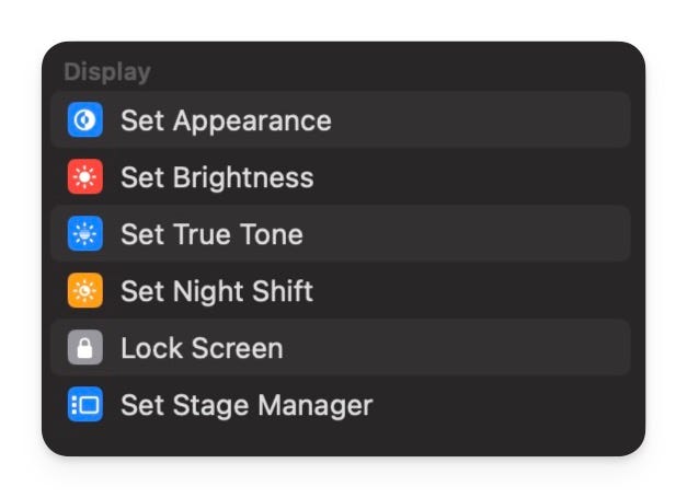 Display toggles for shortcuts