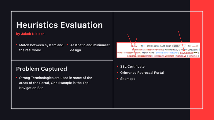 Strong Terminologies are used in some of the areas of the Portal, One Example is the Top Navigation Bar.