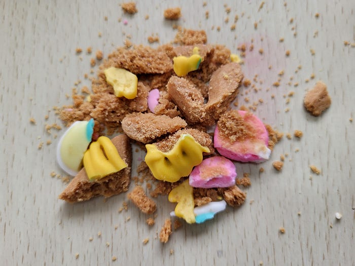 rainbow unicorn cookie crumbs