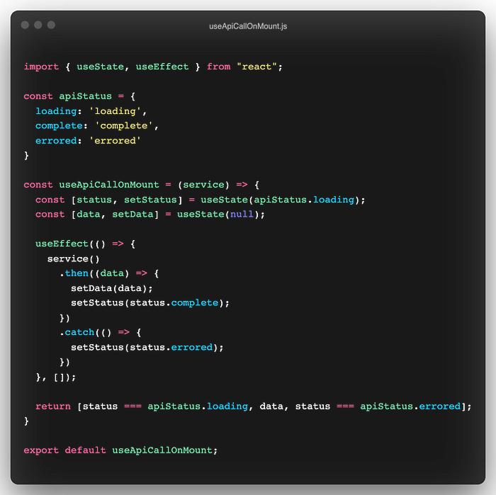 useApiCallOnMount custom hook