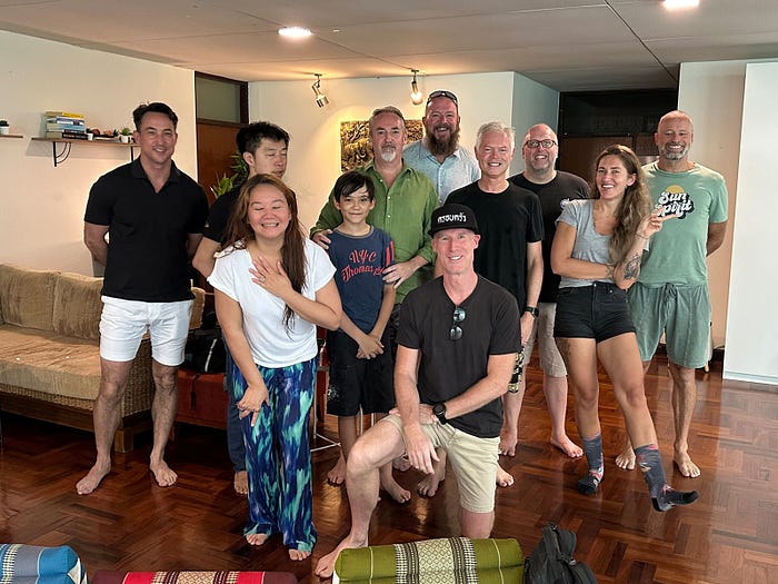 A group at the Bangkok Ice Bath Community event in Bangkok Thailand
