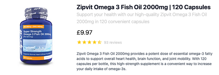 Zipvit Omega 3 Fish Oil 2000mg