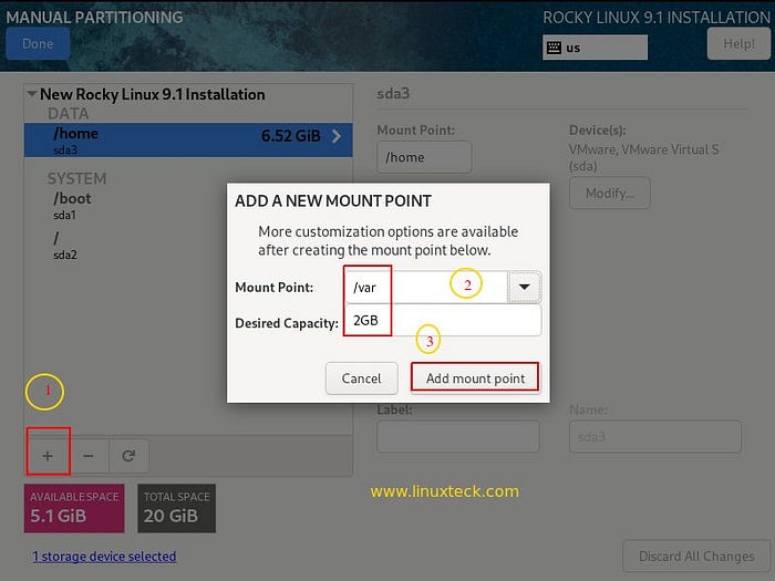 Rocky Linux 9-var-partition