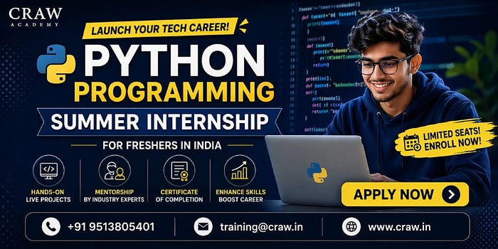 Image 3: Python Programming summer internship for freshers in India