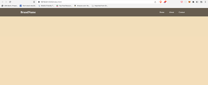 A photo of a responsive nav on a large screen view