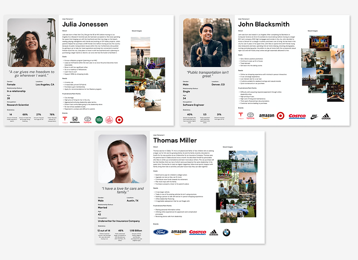 User persona identity graphics based on our interviews. Consists of images, needs, goals, frustrations, brand alignment and moodboard. These resources would be important as references when needing to realign with our user’s pain points, goals and characteristics.