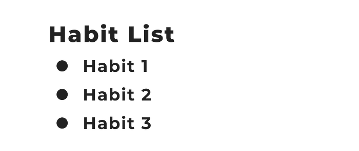 Habit list overview