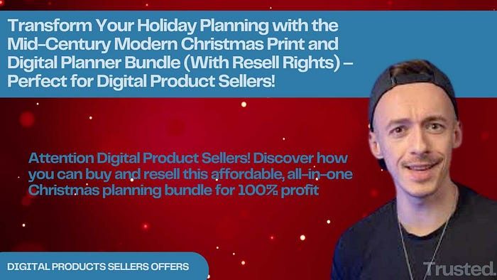 Transform Your Holiday Planning with the Mid-Century Modern Christmas Print and Digital Planner Bundle (With Resell Rights) — Perfect for Digital Product Sellers! Attention Digital Product Sellers! Discover how you can buy and resell this affordable, all-in-one Christmas planning bundle for 100% profit