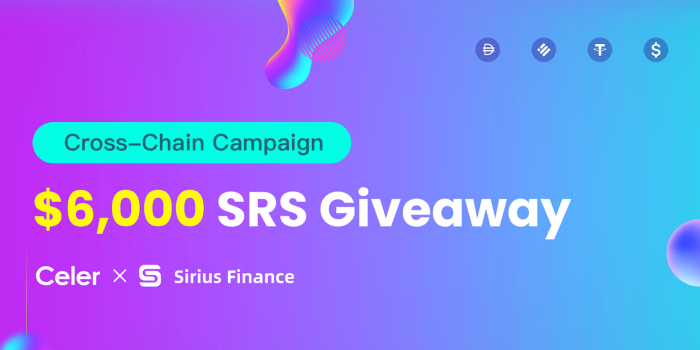 Celer x Sirius Finance: межсетевая кампания с розыгрышем SRS в размере 6000 долларов США