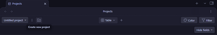 Projects - Create New Project