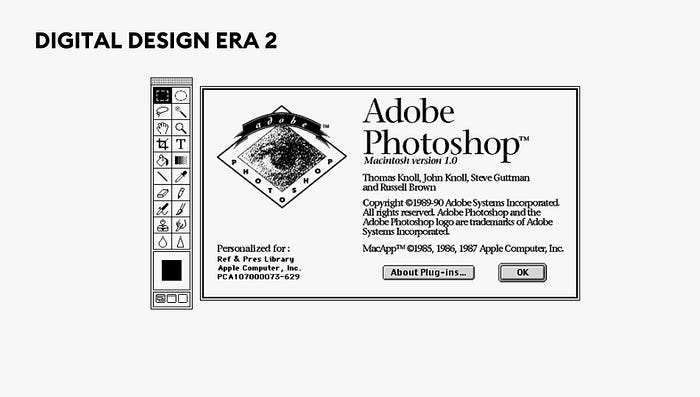 Digital design era of raster graphics with photoshop