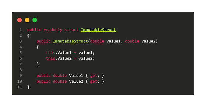 Struct fields immutability by design
