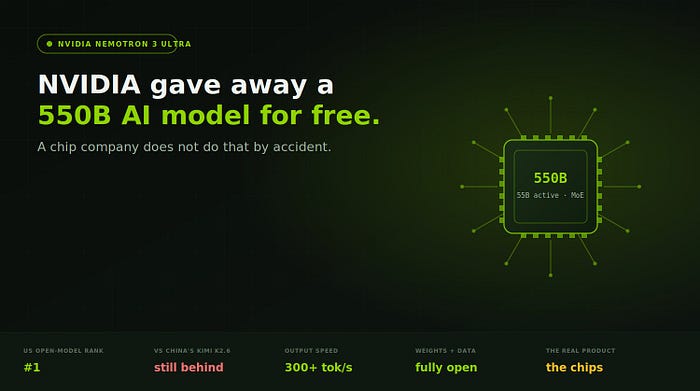 NVIDIA Gave Away a 550B AI Model. A Chip Company Doesn’t Do that by Accident.