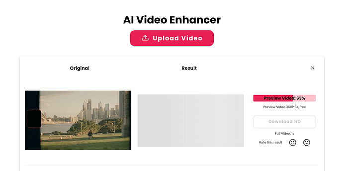 Cutout.pro AI video enhancer in action