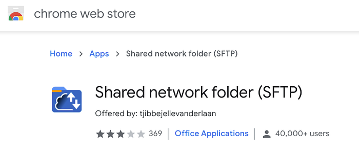 Download the Shared network folder (SFTP) chrome extension