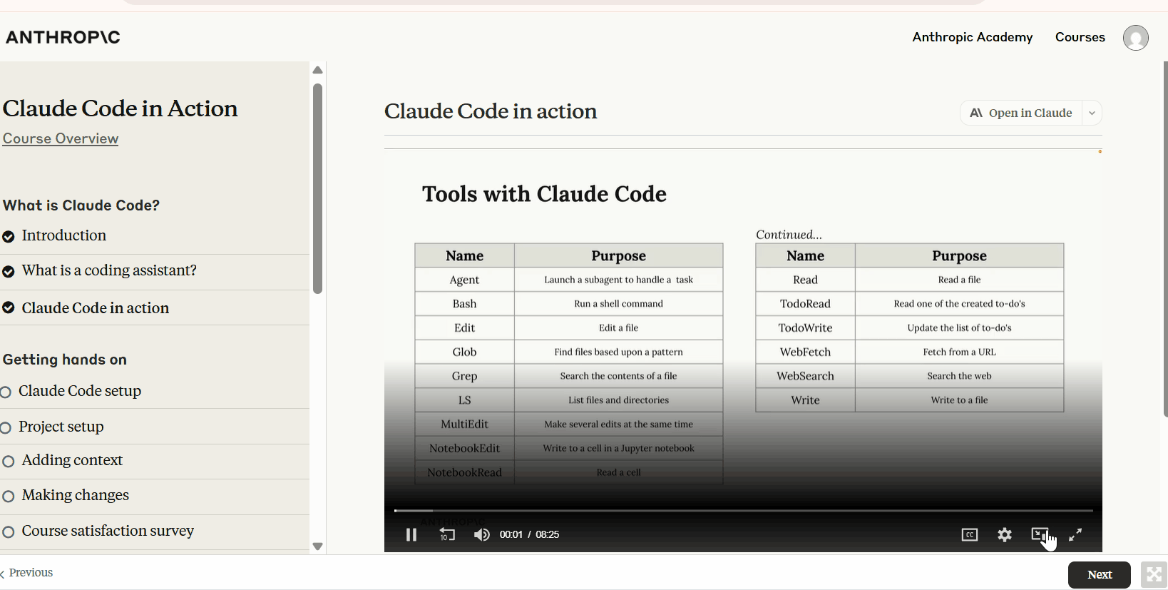 Claude Code Course Anthropic