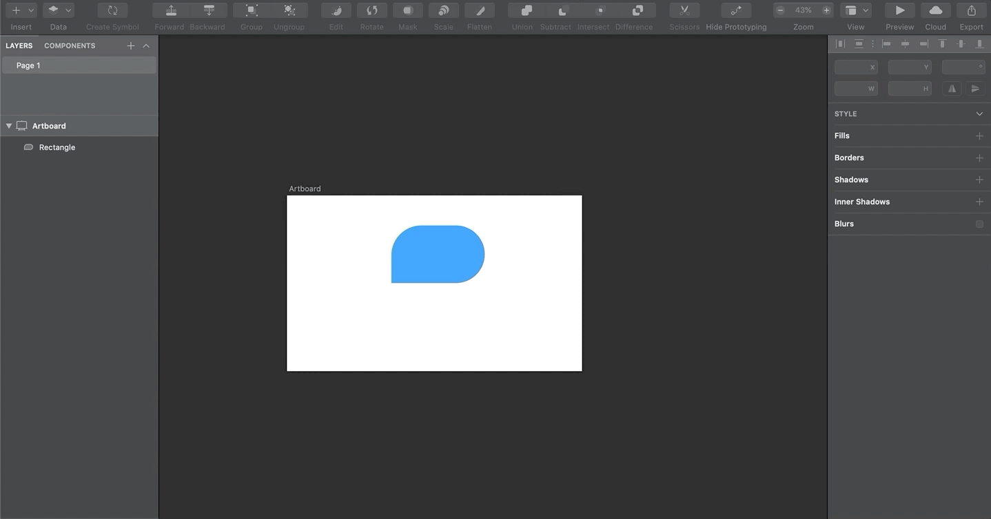 A GIF describing how to fetch CSS attributes in Sketch.