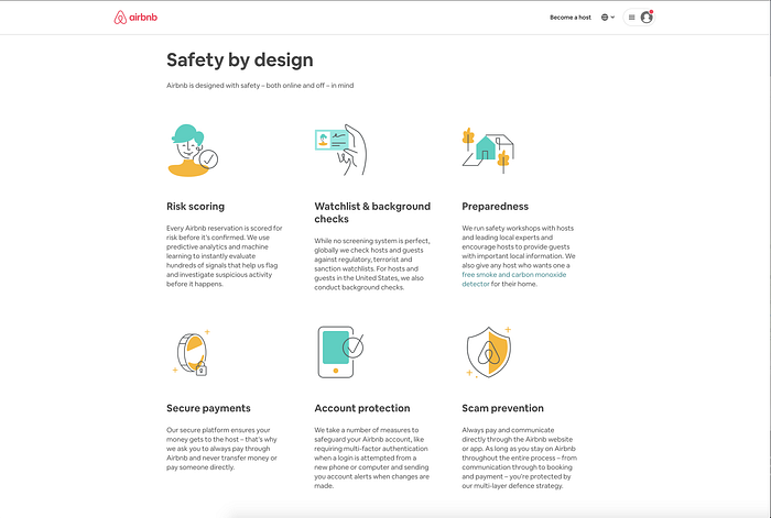 AirBnb Safety Page