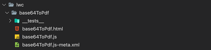 LWC base64ToPdf folder and file structure